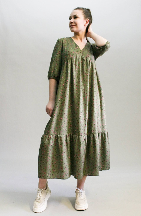 Платье Arisha 1283-1 изумрудный