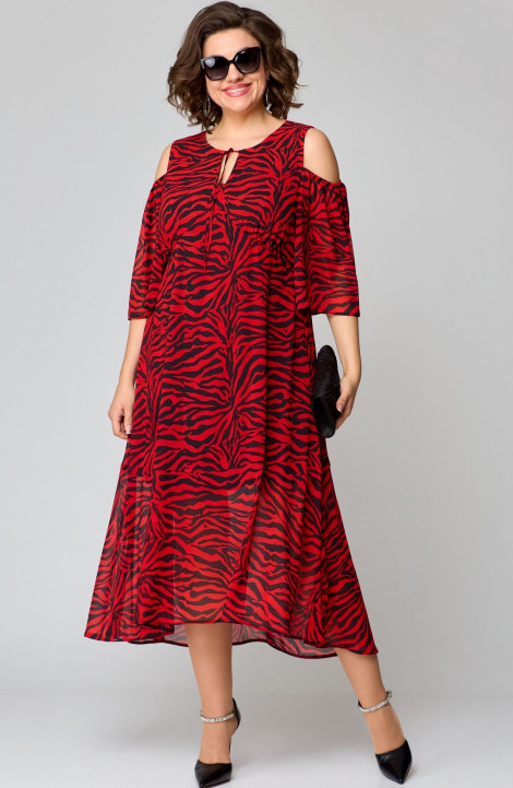 Платье EVA GRANT 7234 красно-черный_принт