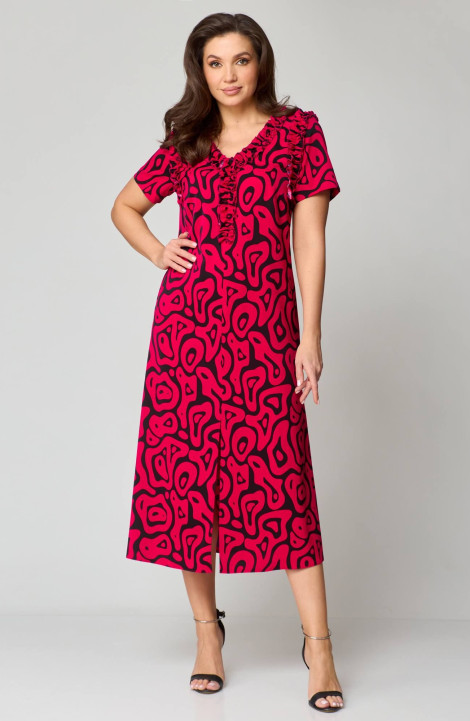 Платье Мишель стиль 1185 красно-черный