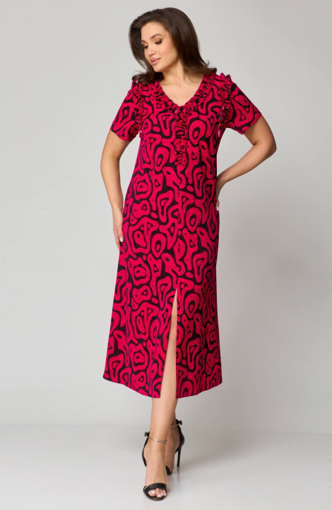 Платье Мишель стиль 1185 красно-черный