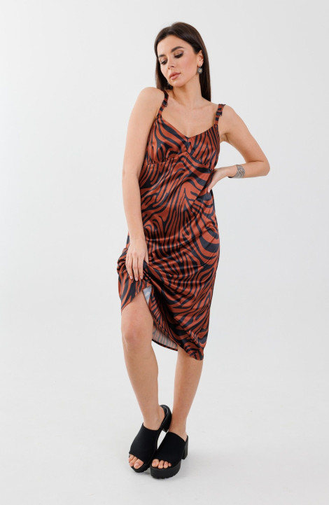Платье Anelli 1390 терракот-зебра