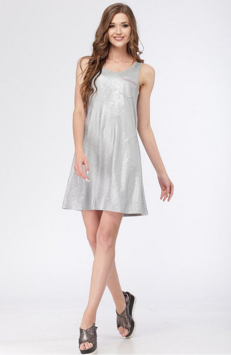 Трикотажное платье LadisLine 954 серебристый