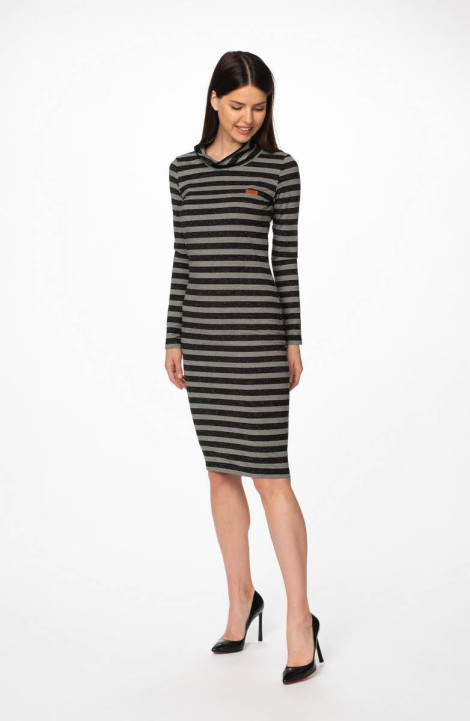 Трикотажное платье Stilville 20С1762 серый,черный