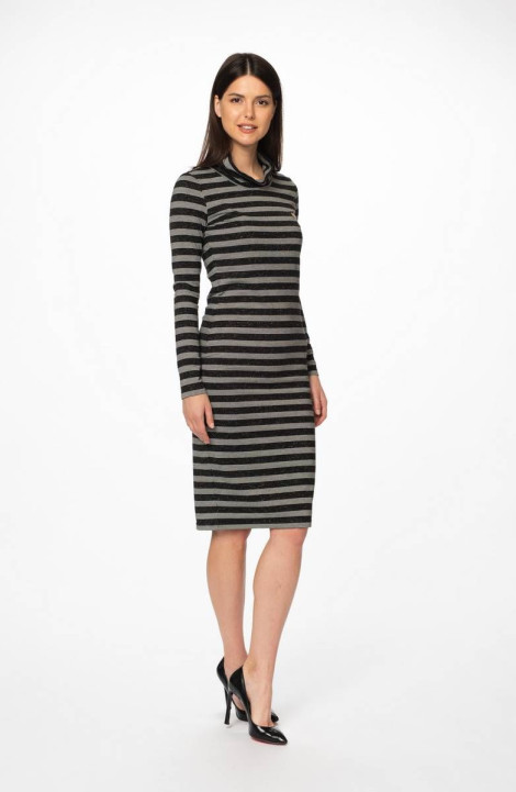 Трикотажное платье Stilville 20С1762 серый,черный
