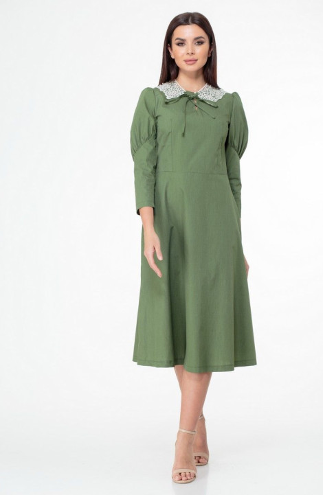 Хлопковое платье Anelli 1000 зеленый