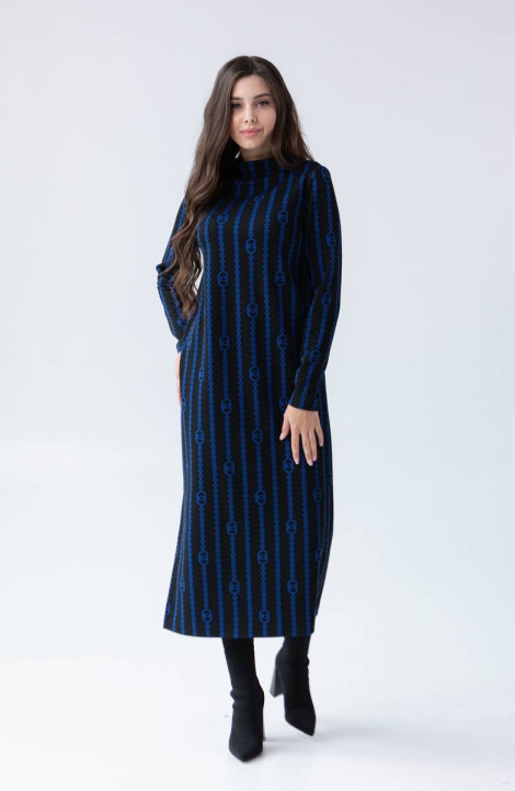 Трикотажное платье Ivera 1053 черный, синий