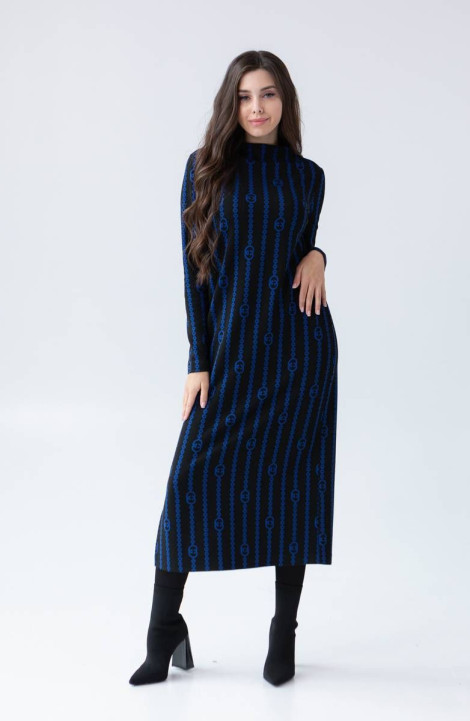 Трикотажное платье Ivera 1053 черный, синий