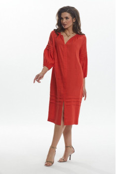 Льняное платье MALI 422-066 красный