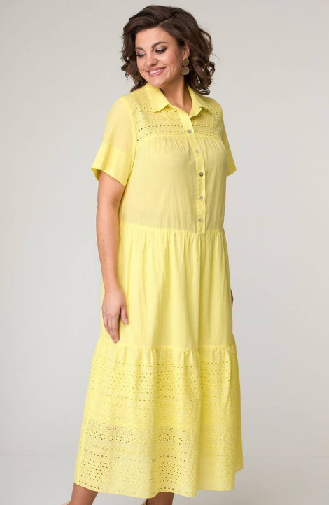 Хлопковое платье Ollsy 1605 желтый