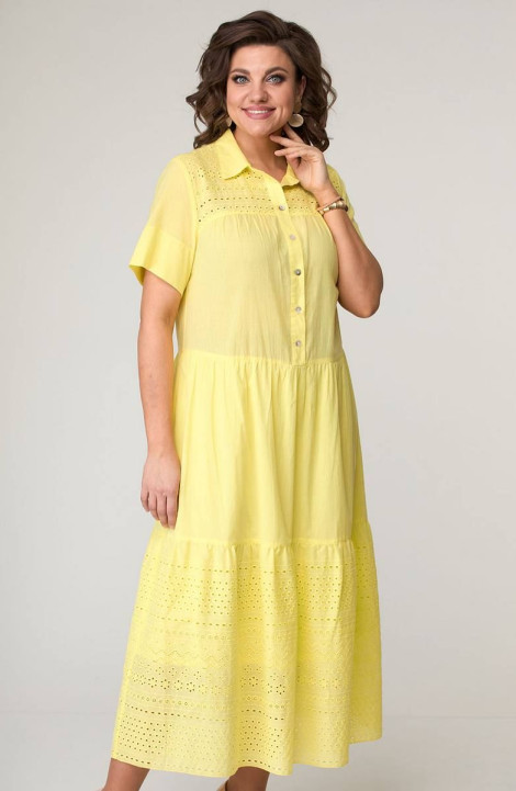 Хлопковое платье Ollsy 1605 желтый
