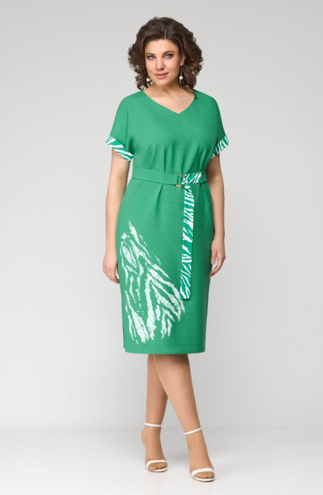 Льняное платье Мишель стиль 1114 зеленый
