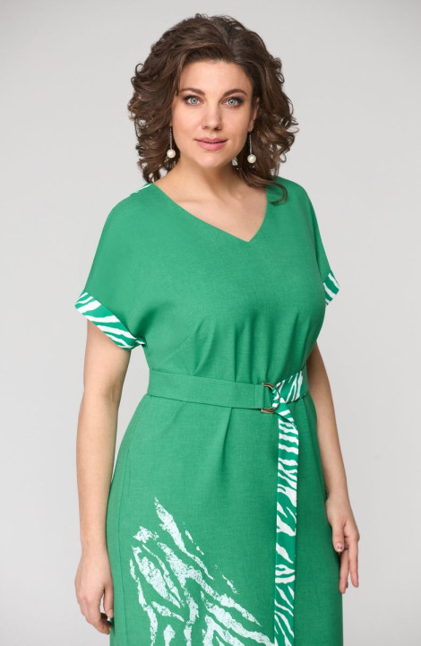 Льняное платье Мишель стиль 1114 зеленый
