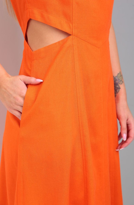Льняное платье Andrea Fashion 4 оранж