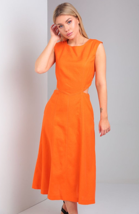 Льняное платье Andrea Fashion 4 оранж