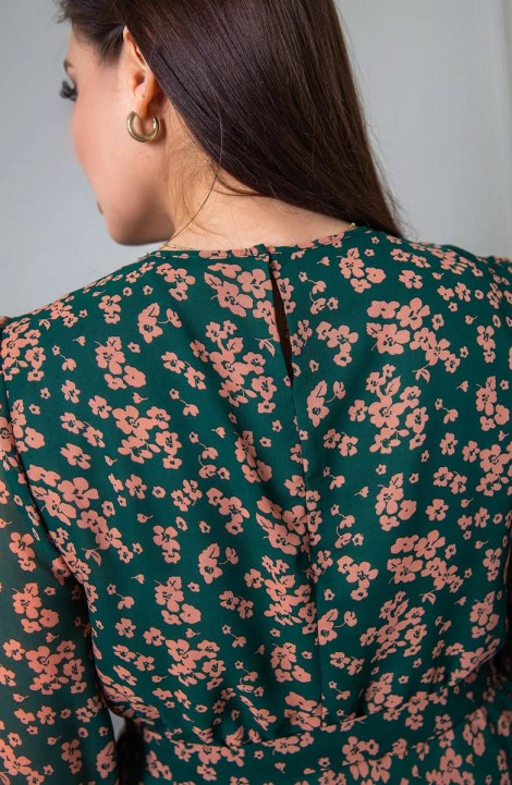 Шифоновое платье Daloria 1671 зеленый-розовый