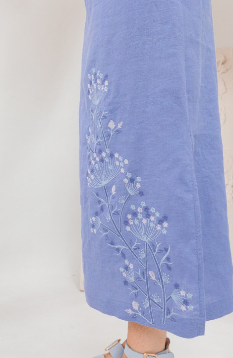 Льняное платье AMORI 9651 василек