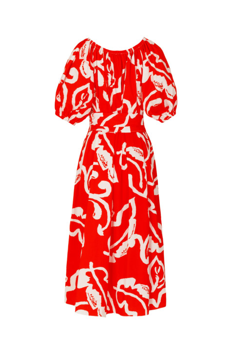 Хлопковое платье Elema 5К-10966-2-164 красный_принт