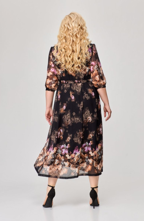 Шифоновое платье Svetlana-Style 1778 черный+цветы