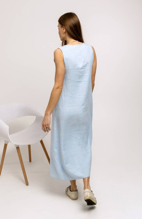 Льняное платье Romgil 124ЛЛТК бледно-голубой