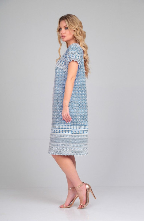 Хлопковое платье ELGA 01-754 голубой