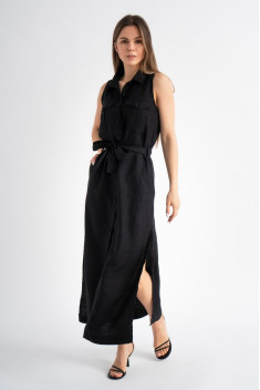 Льняное платье Mirolia 1165 чёрный