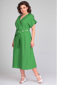 Льняное платье Ma Сherie 4022 зеленый