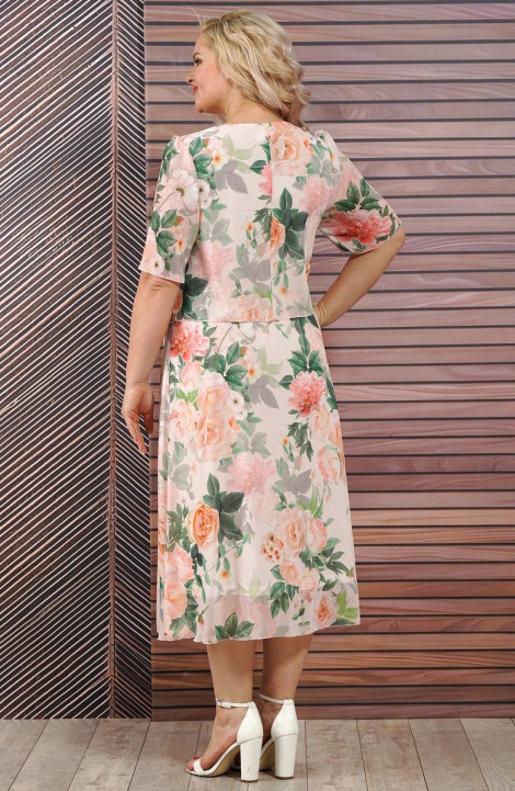 Шифоновое платье Alani Collection 1925 персиковые_цветы