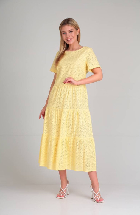 Хлопковое платье Verita 2203 желтый