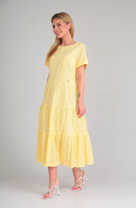 Хлопковое платье Verita 2203 желтый