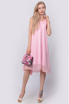 Шифоновое платье Patriciа C14237 розовый