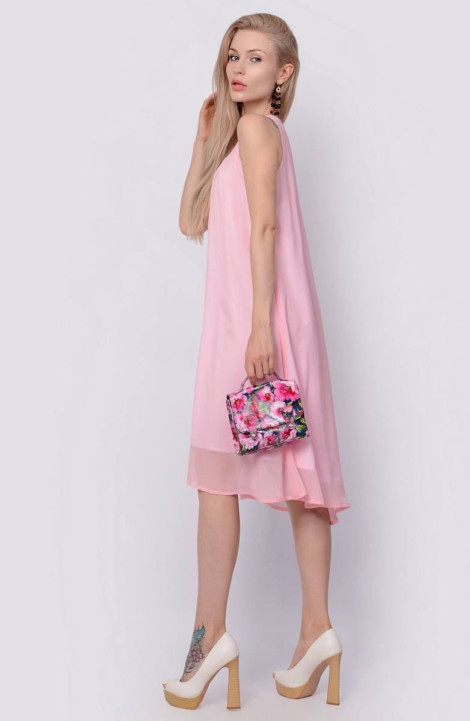 Шифоновое платье Patriciа C14237 розовый