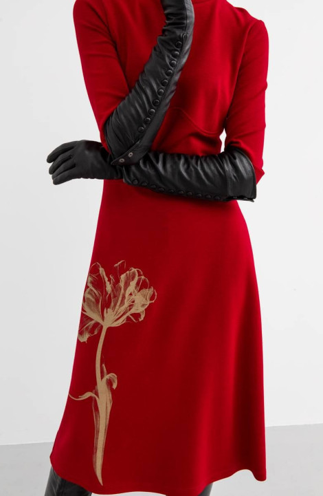 Трикотажное платье VIZANTI 9317 рубиновый