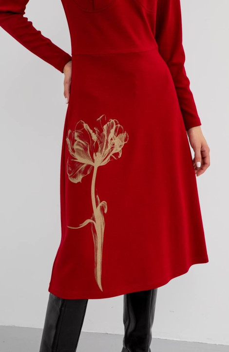 Трикотажное платье VIZANTI 9317 рубиновый