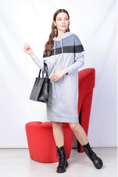 Трикотажное платье Patriciа C15011 серый,черный