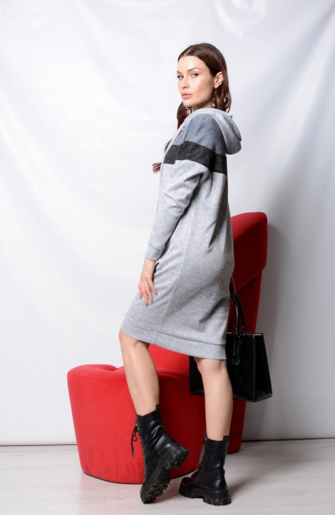 Трикотажное платье Patriciа C15011 серый,черный