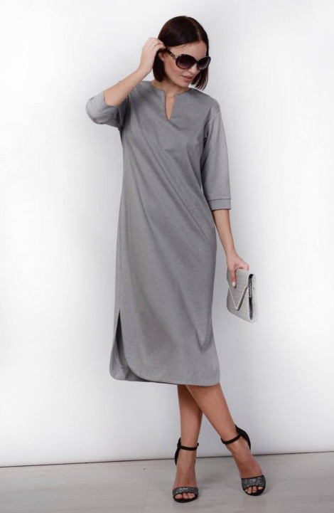 Трикотажное платье Patriciа F15213 серый меланж
