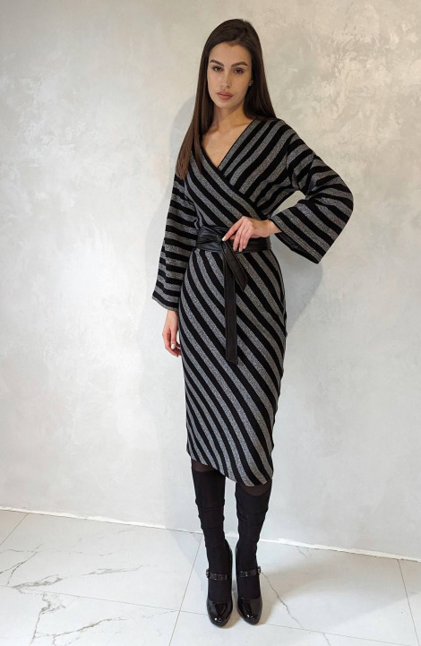 Трикотажное платье Patriciа 01-5400 черный,серый