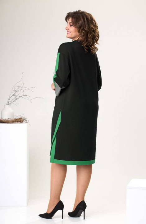 Трикотажное платье Romanovich Style 1-2465 черный/зеленый