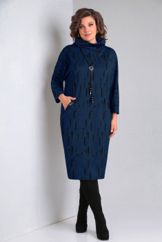 Трикотажное платье VOLNA 1316 синий