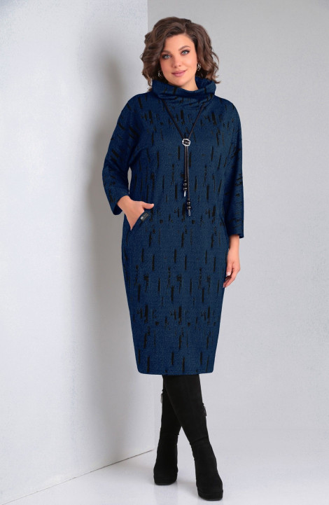 Трикотажное платье VOLNA 1316 синий