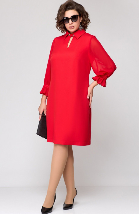 Шифоновое платье EVA GRANT 7185 красный