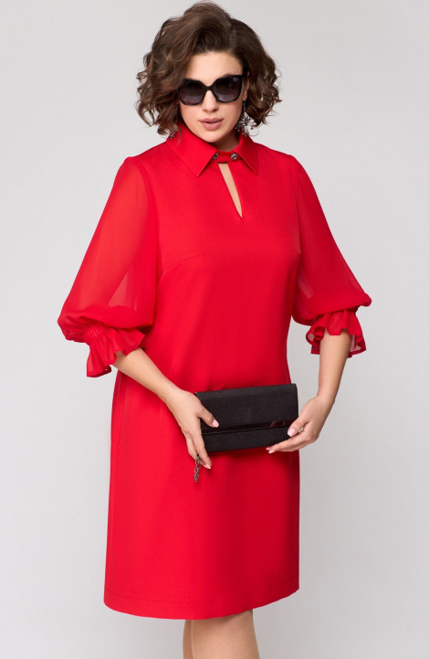Шифоновое платье EVA GRANT 7185 красный