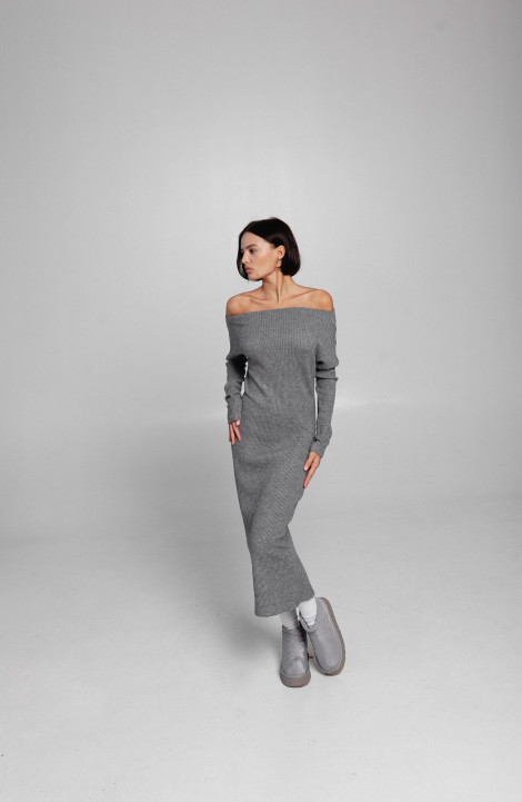 Трикотажное платье Krasa М223-23 серый