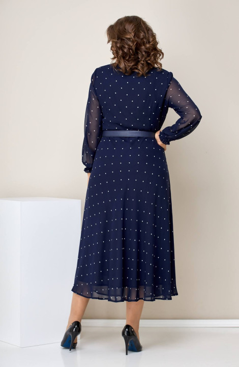Шифоновое платье Moda Versal П2360 темно-синий-горох