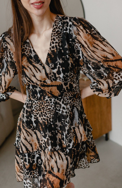 Платье Krasa М350-23 тигровый_леопард