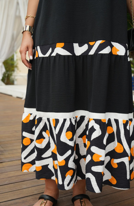 Платье Vittoria Queen 20813 черный-белый-оранжевый