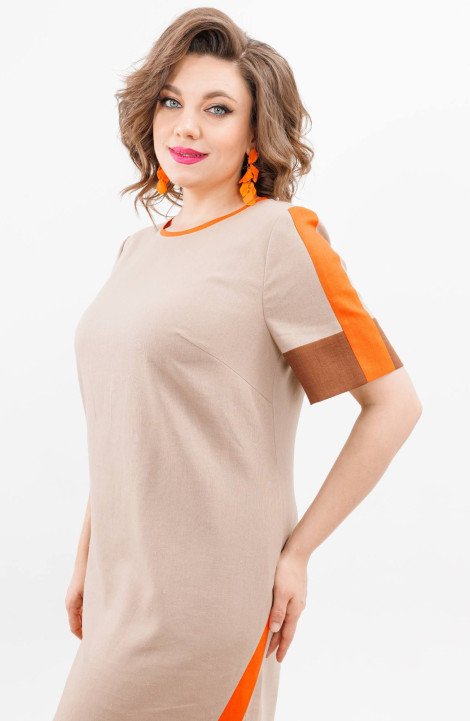 Платье Romanovich Style 1-2519 бежевый/оранжевый