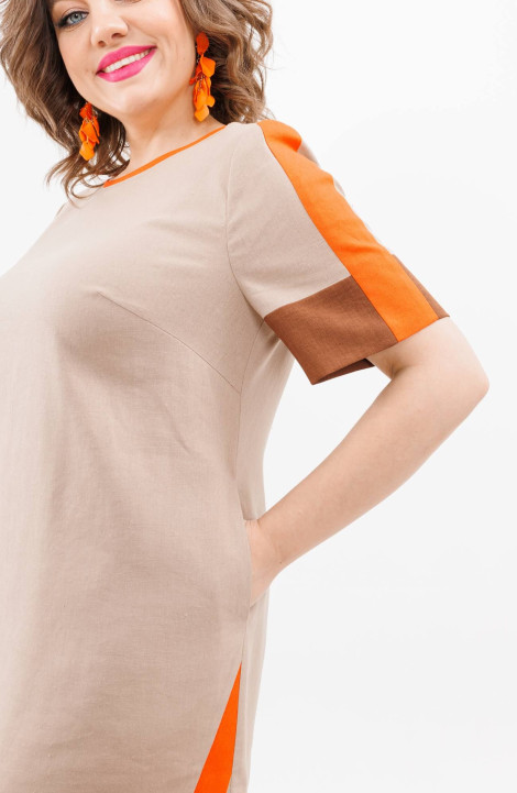 Платье Romanovich Style 1-2519 бежевый/оранжевый
