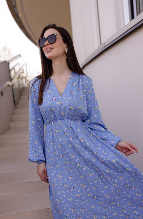 Платье Krasa М338-24 голубой_в_цветы