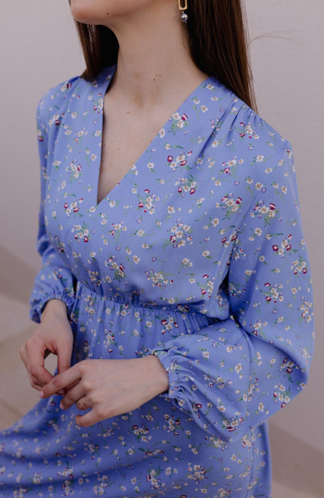 Платье Krasa М338-24 голубой_в_цветы